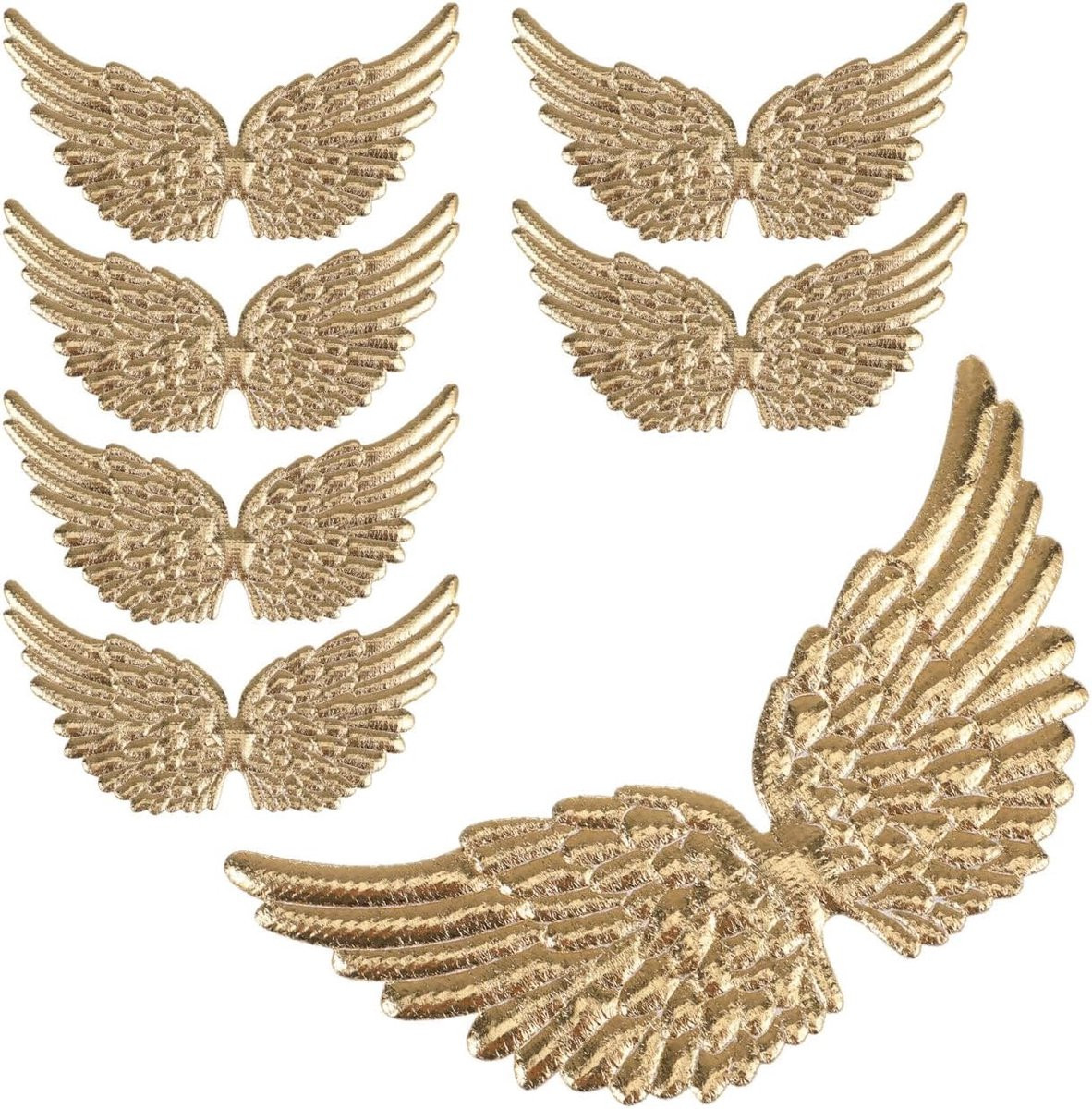 Dailygoods 36 stuks gouden engelenvleugels decoratieve doe-het-zelf accessoires voor kleding, tassen en kerstdecoratie