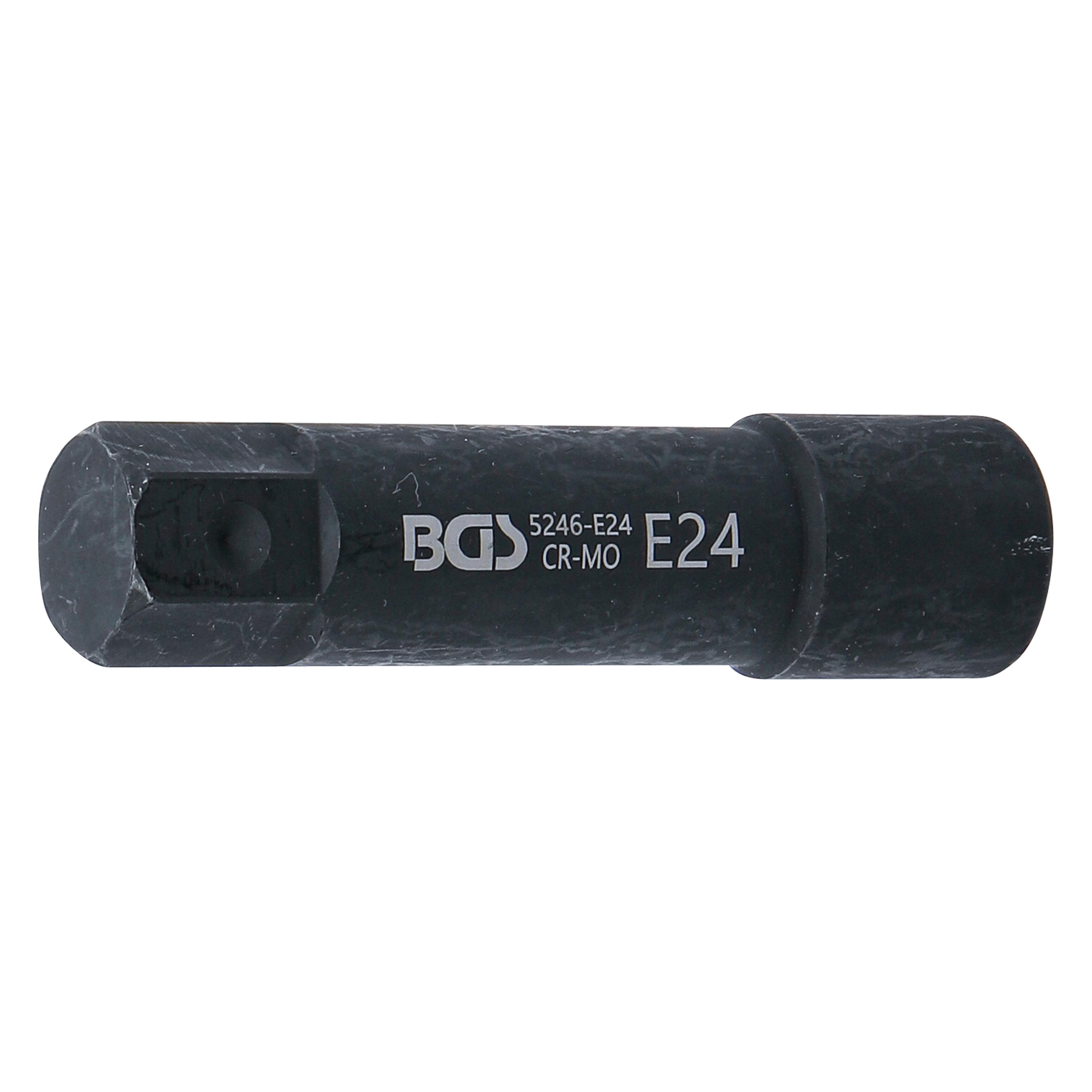 BGS Steckschlüssel-Einsatz E-Profil, extra lang Antrieb Aussensechskant 22 mm SW E24 (5246-E24)