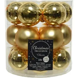 Kaemingk Weihnachtsbaumkugeln Glas Ø 4 cm hellgold 18 Stück