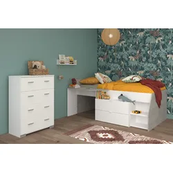 Parisot Kinderzimmer 2-teilig "Milky 16" Weiß / Grey Loft
