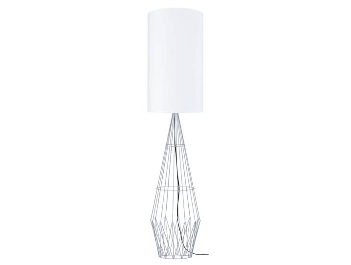 Lampadaire métal abat-jour tissu gris