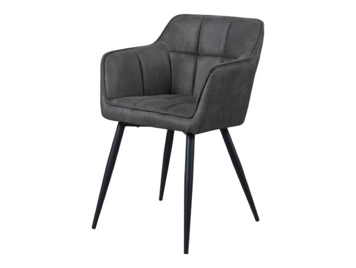 Helloshop26 Set mit 4 Esszimmerstühlen, modernes Design, robust, 81 x 57 x 53 cm, Dunkelgrau, Schwarz, 03_0009802