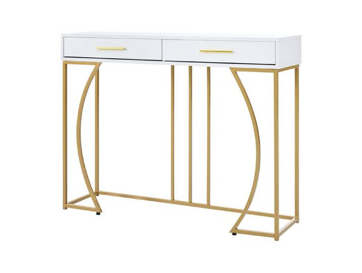 Odikalo Konsolentisch Flurtisch mit Schublade,Leichter Luxus-Stil Beistelltisch,120x38x76cm