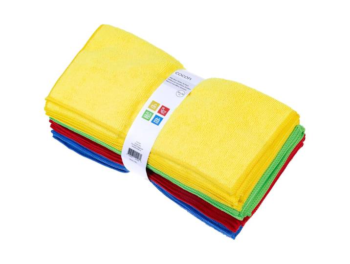 Mikrofaser-Reinigungstuch COCON 20 Stück Blau/Rot/Grün/Gelb - Farbe: Blau, Rot, Grün, Gelb - Putzlappen