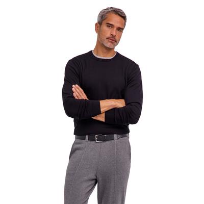 Strickpullover FALKE "Cotton Knit", Herren, Gr. XXXL, schwarz (schwarz (3000)), Pullover Strickpullover