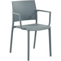 CLP Gartenstuhl stapelbar Valtor mit Armlehnen aus Kunststoff, wetterfest, ideal für Garten, Terrasse, Balkon und Küche, belastbar bis 150 kg