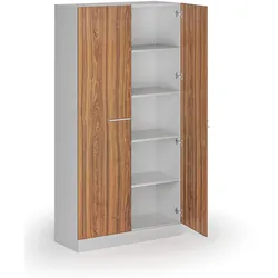 Metall-Aktenschrank mit Holztüren, zerlegt, 1950 x 1000 x 400 mm, Nussbaum