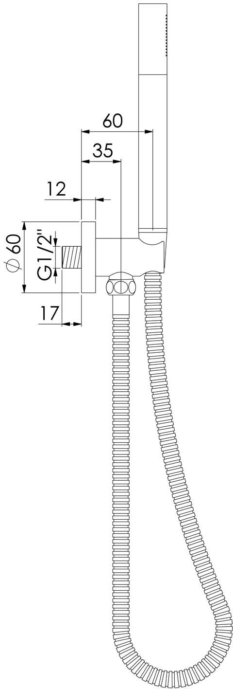 Steinberg Serie 100 Handbrausegarnitur mit integriertem Wandanschlussbogen