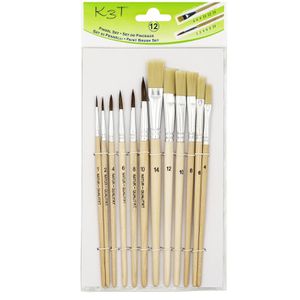 TSI Pinsel Pinselset 49411, mit 6 Haar- & 6 Borstenpinseln, 12 Stück