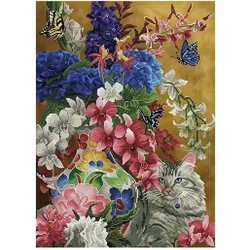 Diamond Dotz Diamond Painting Katze & Blumen