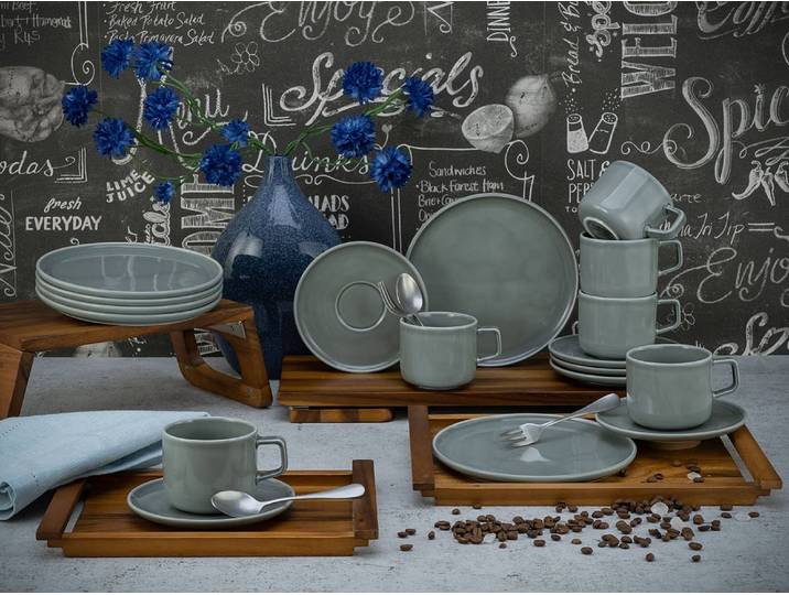 Service à café 20 x 24 x 40cm Gris/Gris