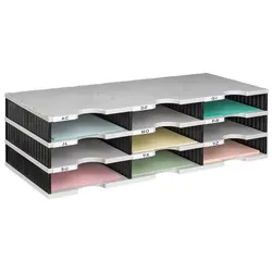 styro Styrodoc Sortierstation DIN C4 9 -Fach grau/schwarz