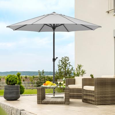 Marktschirm SCHNEIDER SCHIRME "Adria", grau (silbergrau), Obermaterial: 100% Polyester, Standschirme, Durchmesser 300 cm, silbergrau, rund, ohne Schirmständer