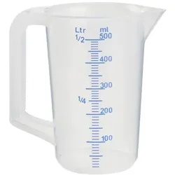 Schneider - Meßbecher, 0,5 l, geprägte Skala, blaue Schrift