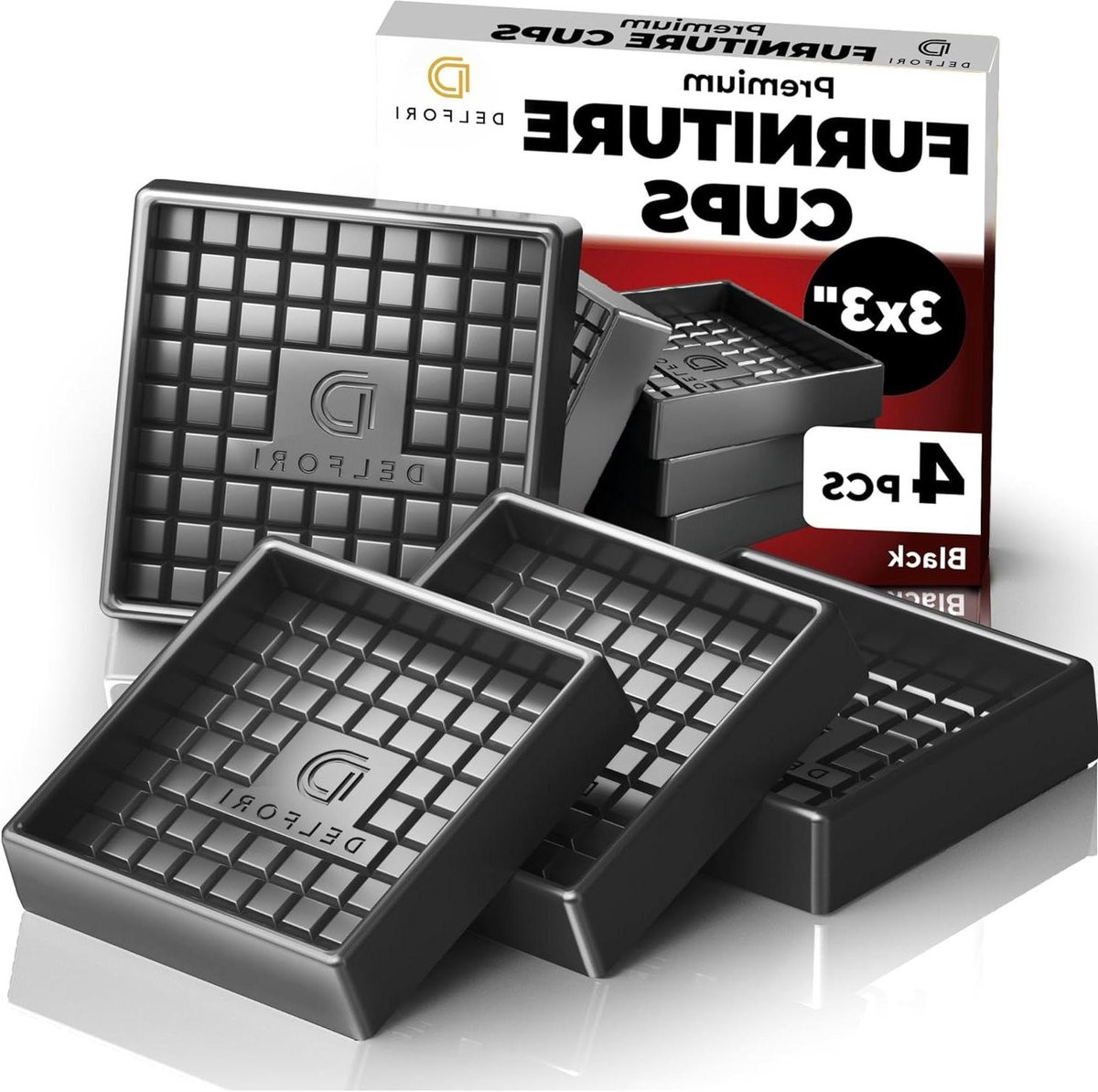 Antislip Meubelpads - 4 stuks vierkant - Zwart Bruin