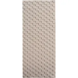 Teppich Wohnzimmer Schachbrett Waschbar Strapazierfähig Beige 80x250 OEKO-TEX Schadstoffgeprüft – LANGAU von Kadima Design