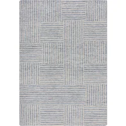 WOLLTEPPICH LEA, mit Schachbrettmuster, Blau, 200 x 290 cm