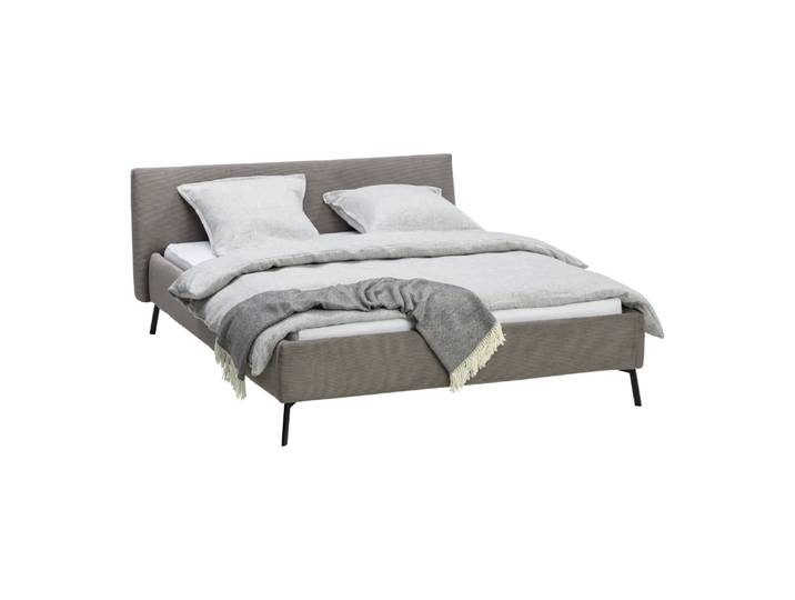 Bett Kaisten, 200x200 cm, Atelier Pfister, kat. , feincord grau, Textil