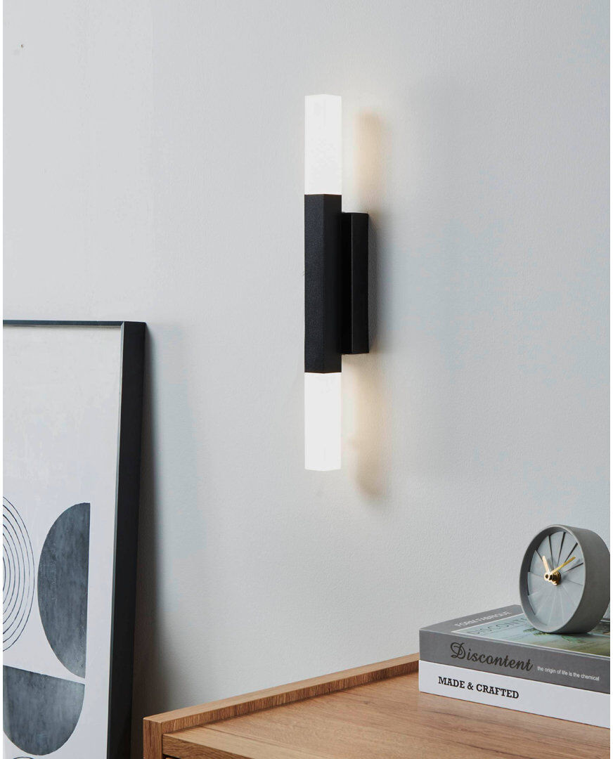 Metro Gariepy LED Flush Mounted Sconce Black 42cm H X 3cm W X 6cm D