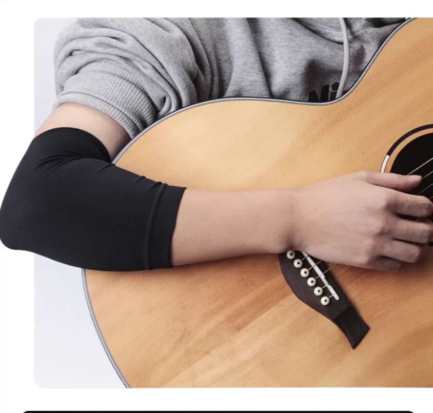 INF Sommer Gitarren-Ellbogenschützer - Schwarze Spandex-Hülle L