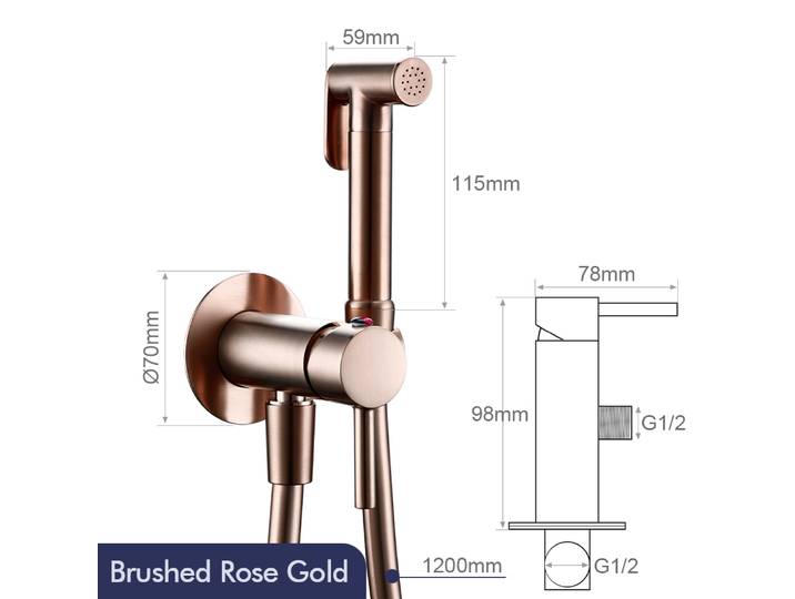 Robinet hybride mural en laiton massif, chaud et froid, avec support, pour salle de bain, cuisine, toilettes, et douchette bidet