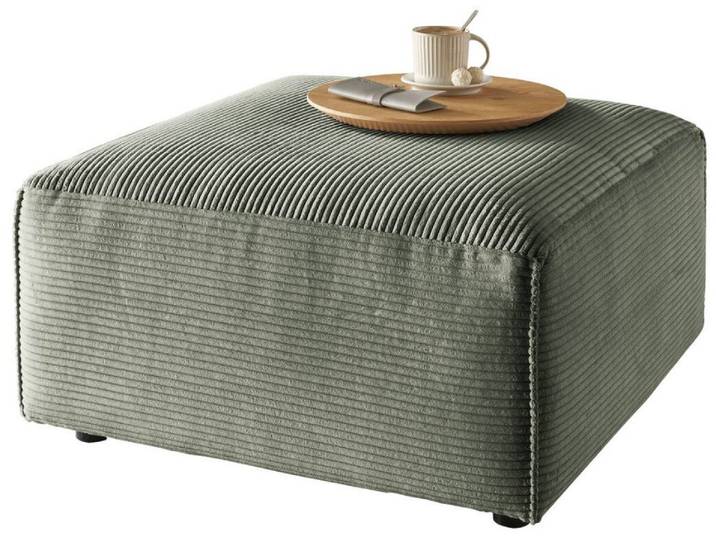 Lounge Handmade Hocker LH-EDINA, grün, Cord