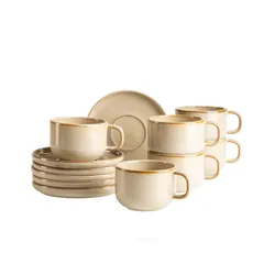 MÄSER Kaffeetassen-Set, 12-tlg., SAND postsicher, Serie CORDELIA