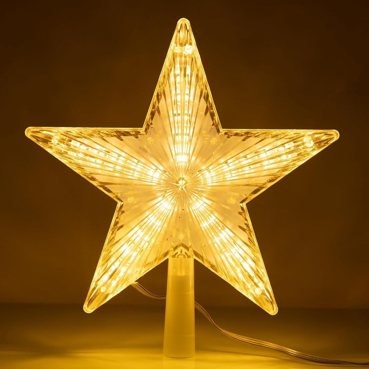 Dailygoods Glinsterende Kerstboomster met LED-verlichting en verlichte sterren voor kerstdecoratie