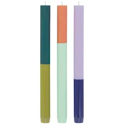 Stabkerzen Sets Riga bunt mehrfarbig 3er Set 26 cm