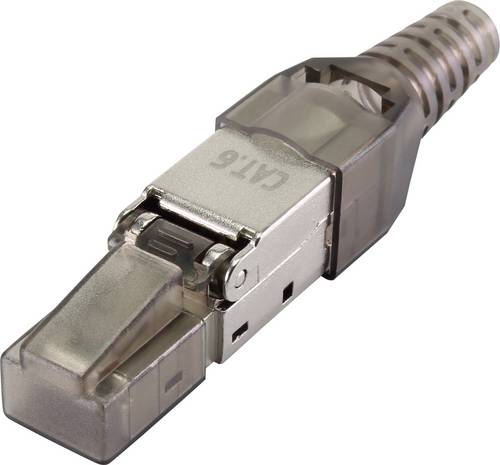 Renkforce CAT6 Feldkonfektionsstecker RF-4538314 Stecker, gerade Polzahl Sensoren 8P8C Schwarz (transparent) 1St.
