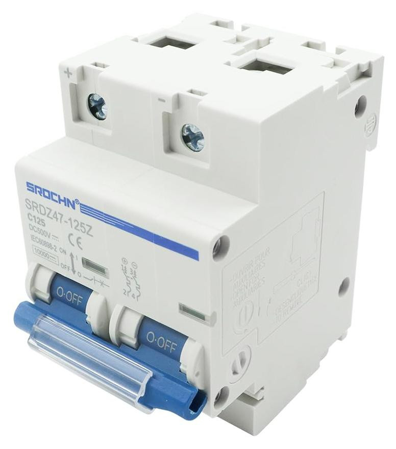 Dripio 2-polige DC-fotovoltaïsche zekeringautomaat, 125A, 500V DC, 8kA