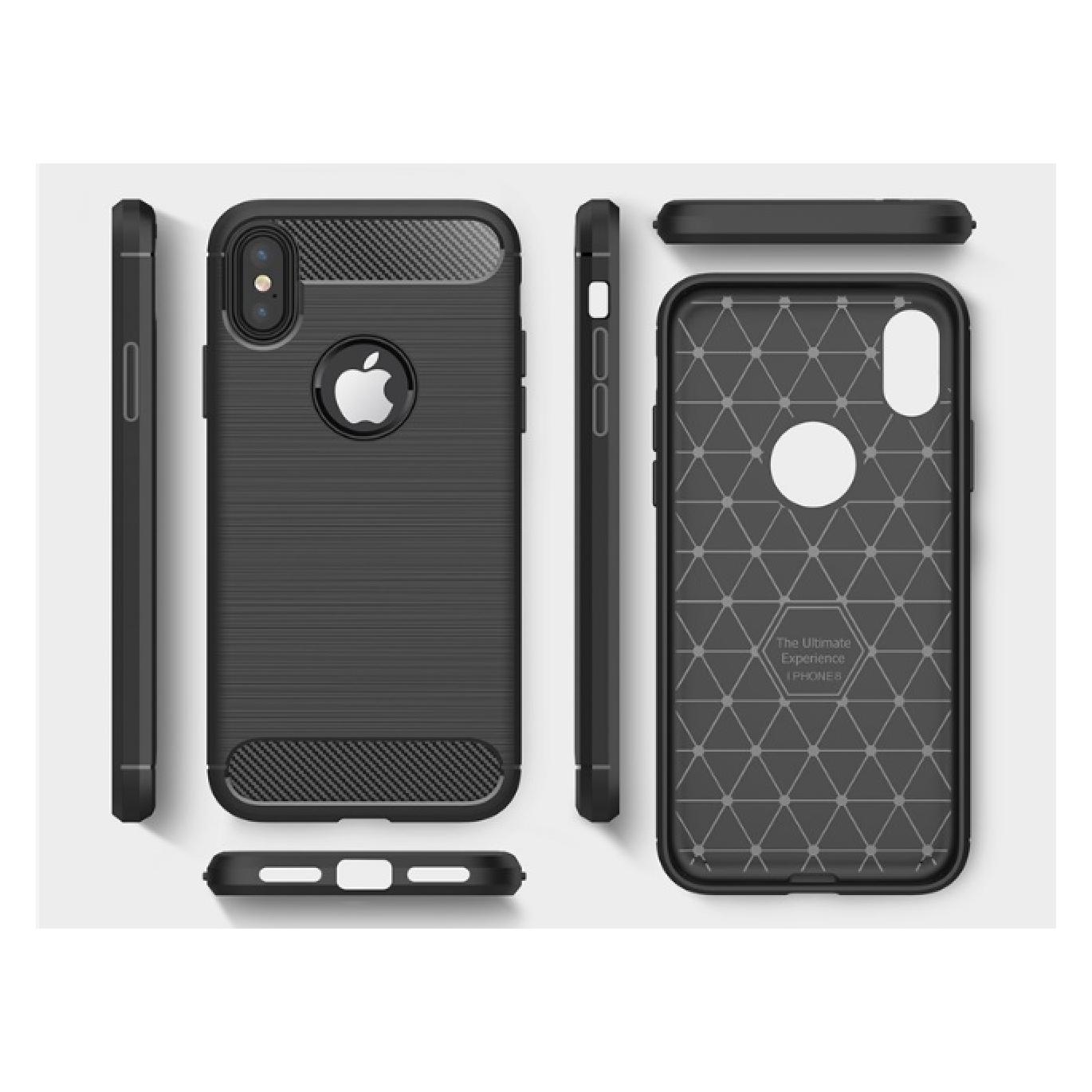 Screenguard Apple iPhone XS Max Hülle Carbon Brushed Soft TPU (Apple iPhone XS Max) (00023701)