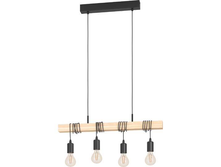 Eglo 4 lampes à suspendre Townshend noir naturel 70 x 10\,5 x 110 cm E27