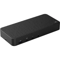 Deltaco DisplayLink docking station, 3 display 4K, B2B package, blk (USB-C, 12 Ports), Dockingstation + USB Hub, Schwarz