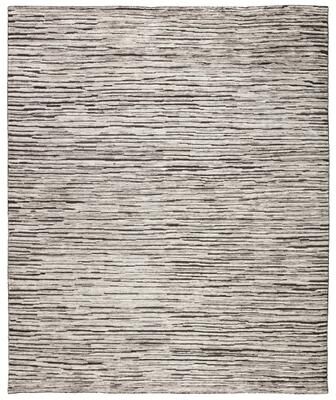Juniper Home Welles Hand-Knotted Striped Dark Gray/ Ivory Area Rug