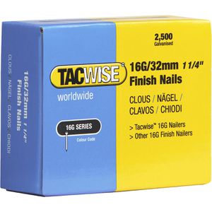 Tacwise Tackernägel 0294, Typ 16GA, 32 mm verzinkte Stiftnägel, 2500 Stück