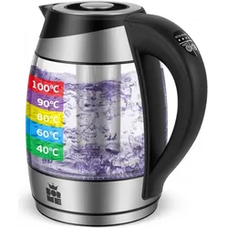 Forme FKG-488 Cordless Electric Kettle 1,8 L, Wasserkocher, Grau, Schwarz, Transparent, Silber