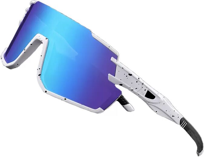 INF Sportliche Sonnenbrille - Sandweißer Rahmen Schwarz + Blau