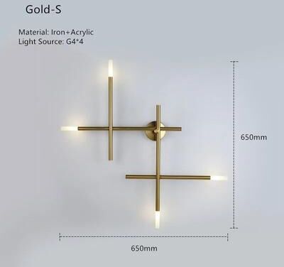 Uplift Treasures Nordic Cross LED Wall Sconce Lamp gold S warm Light