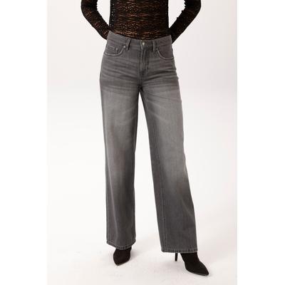 Straight-Jeans ANISTON CASUAL, Damen, Gr. 36, N-Gr, grau, Denim/Jeans, Obermaterial: 100% Baumwolle, leichte Abriebeffekte, figurumspielend knöchellang, Jeans Straight-Jeans, in trendiger Used-Waschung - NEUE KOLLEKTION