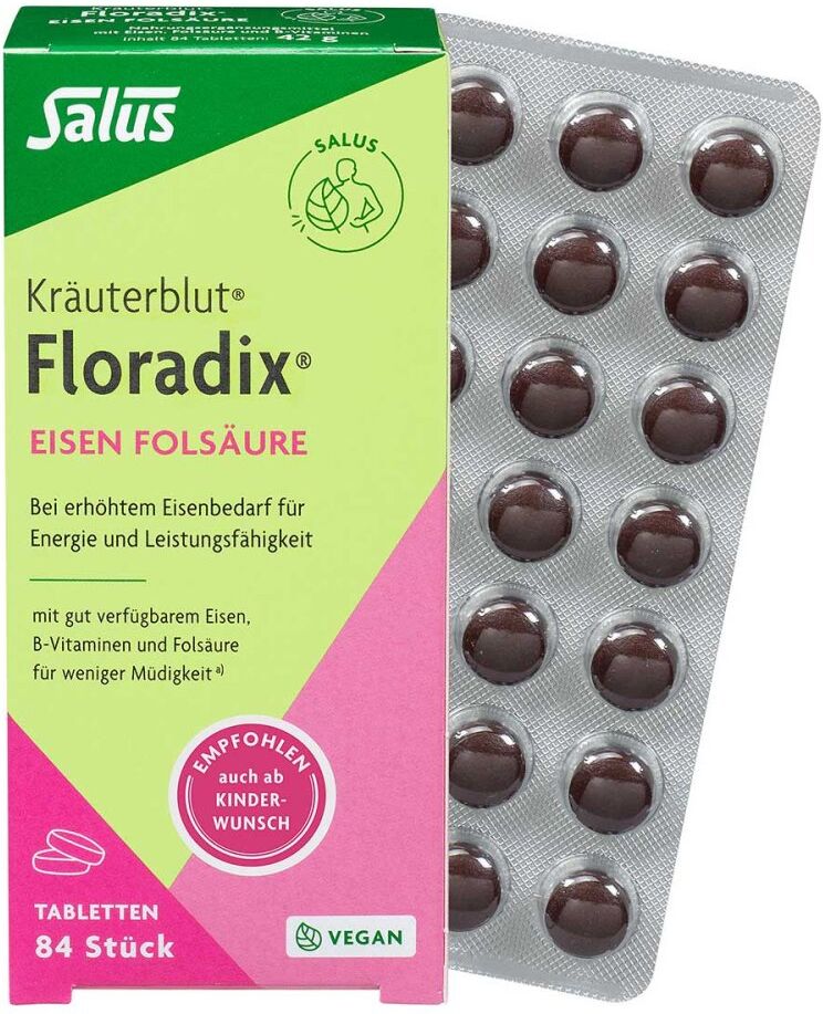 Salus Kräuterblut Floradix Eisen Folsäure Tabletten 84stk