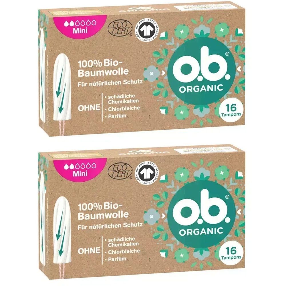 OB Organic Mini Tampons x2 2x16 St Tampon