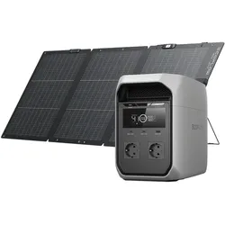 EcoFlow DELTA 3 Classic (1 024 Wh) Tragbare Powerstation - DELTA 3 Classic + 160 W Leichtes Tragbares Solarpanel