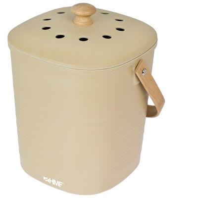 HMF Biomülleimer Küche, Geruchsdichter Komposteimer mit Deckel, 3 Liter, Beige