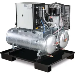 Aircraft Stationärer Kolbenkompressor mit 2x 100 Liter-Druckluftbehältern und Kä...