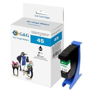 G&G Tintenpatrone kompatibel mit HP 45 / 51645AE Schwarz (BK) (14533)