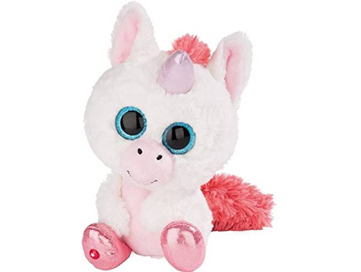 NICI Glubschis: 45571 Glubschis eenhoorn Milky-Fee, 25 cm, knuffeldier eenhoorn met grote ogen, pluizig pluche dier met grote glitterogen, knuffeldier voor liefhebbers van knuffeldieren
