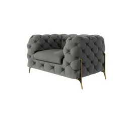 S-STYLE Chesterfield Sessel  Natalie , blau , Maße (cm): B: 125 H: 75