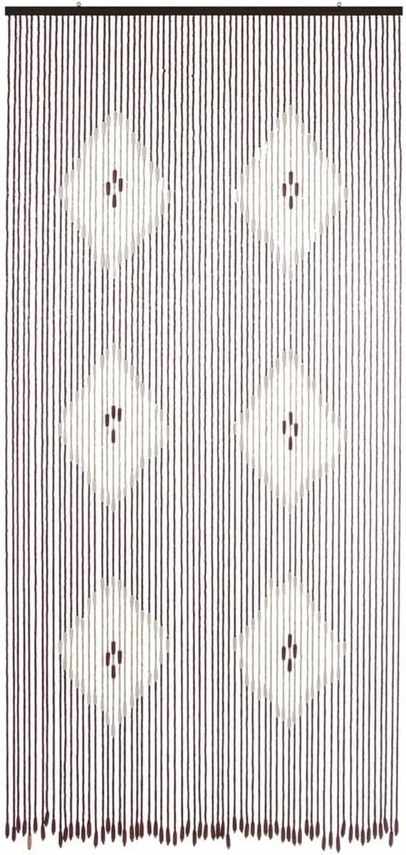 Houten scheidingsgordijn voor het verdelen van ruimtes in bruin beige, 100 x 220 cm