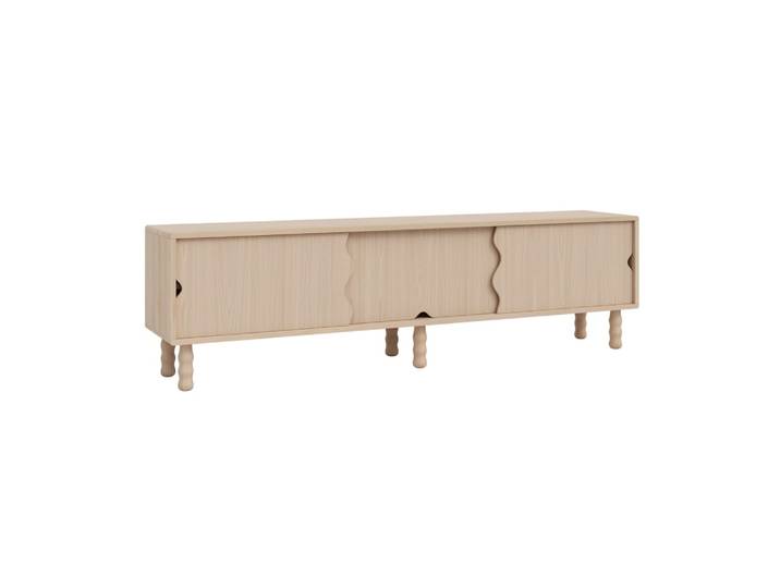 Meuble TV bas en bois massif naturel 180 cm Non verni